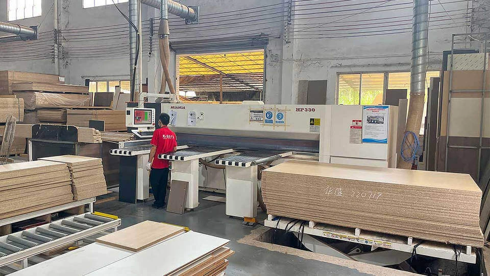 CNC machining line at Veyra Luxe factory