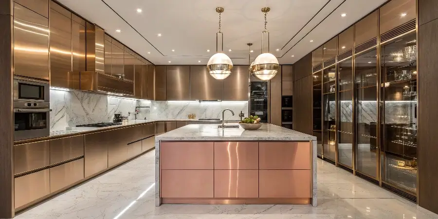 Custom luxury residential kitchen cabinets by Veyra Luxe